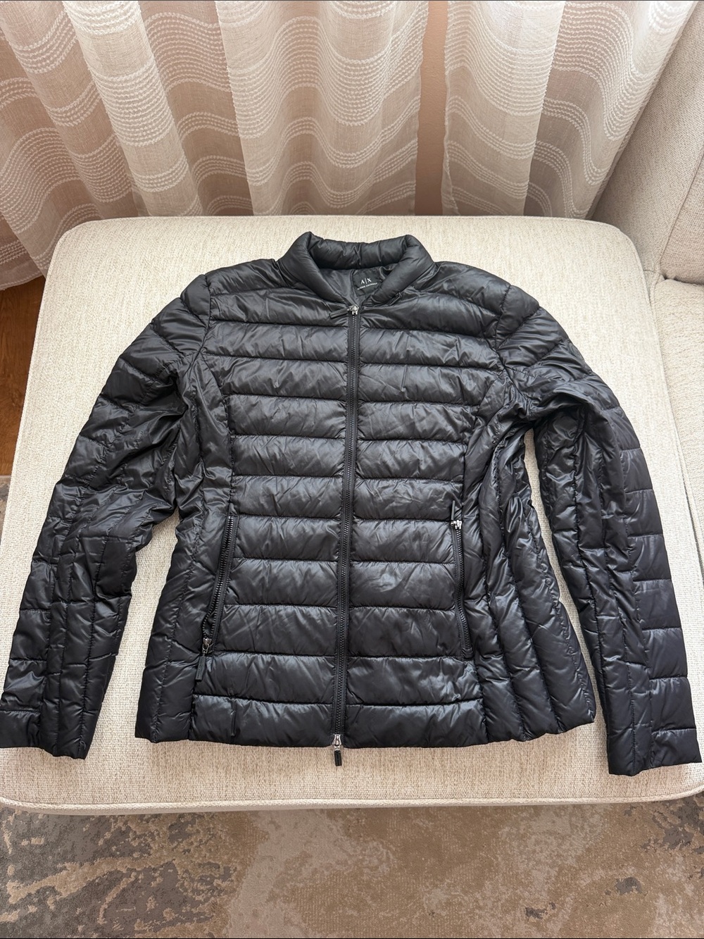 Armani Exchange Black Quilted Puffer Jacket